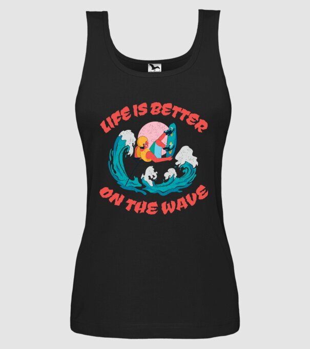 Wakeboard - Life is better on the wave model negru pe tricou