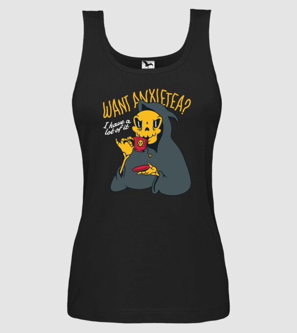 Want Anxietea? model negru pe tricou