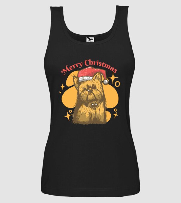 Crăciun Yorkie model negru pe tricou