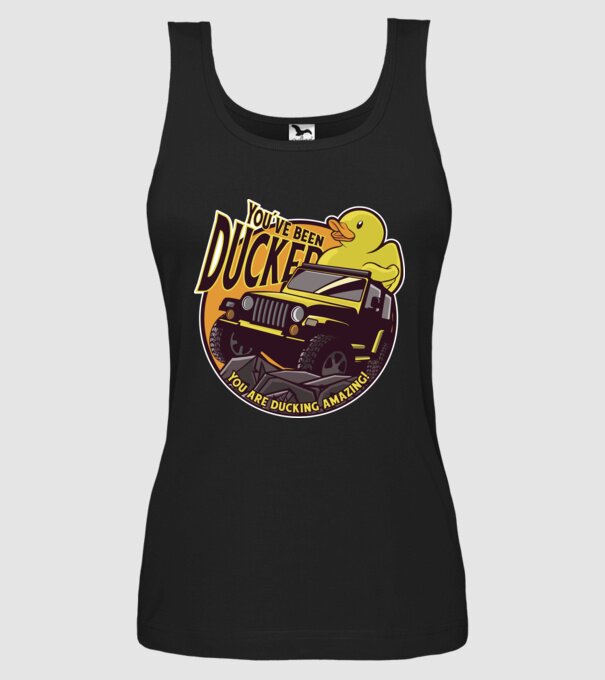 'You''ve been ducked - Off road SUV' model negru pe tricou