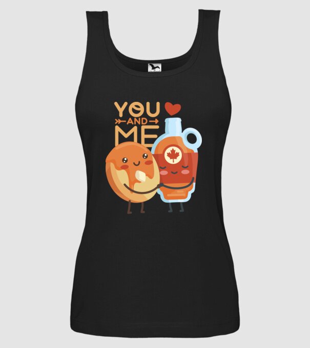 'You and Me tricou cuplu pentru Valentine''s Day' model negru pe tricou