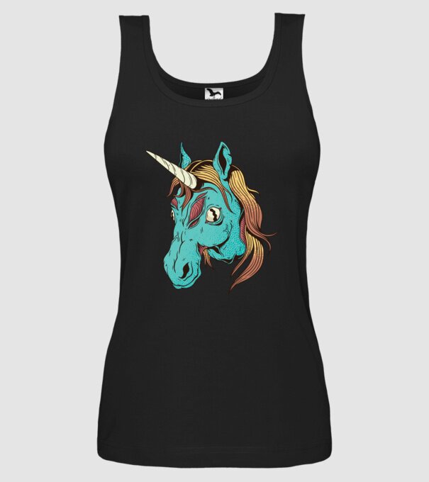 Unicorn Zombie model negru pe tricou