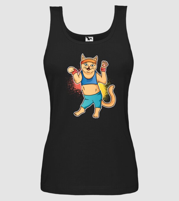 Zumba Pisică antrenament model negru pe tricou