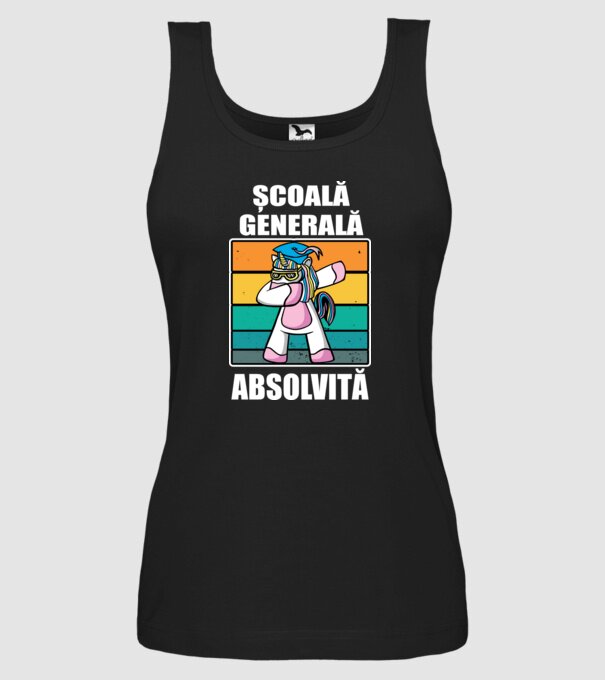 Absolvită școală generală model negru pe tricou