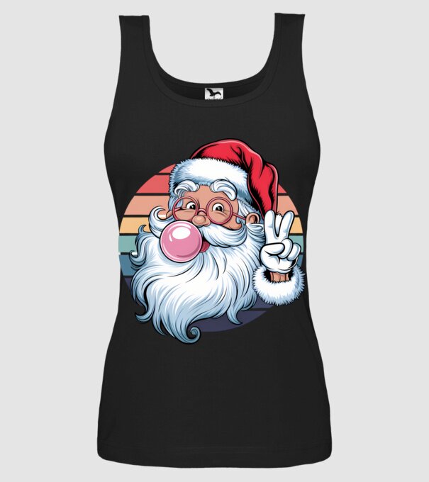 Bubble gum santa model negru pe tricou