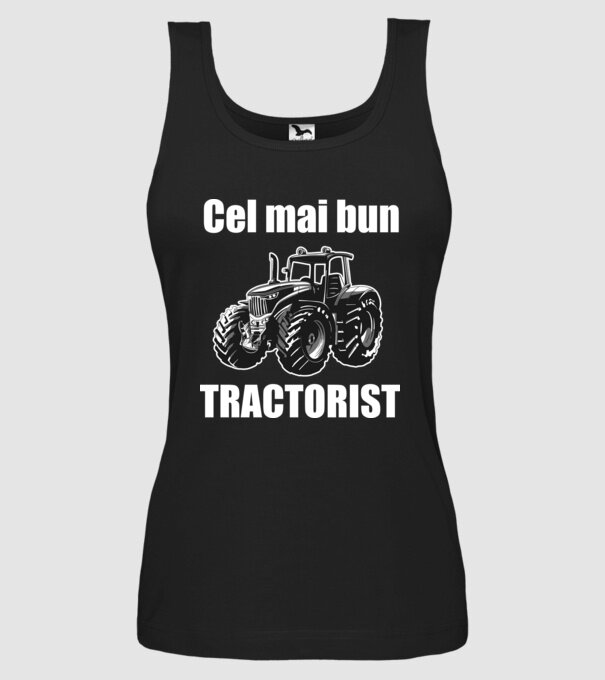 Cel mai bun tractorist model negru pe tricou