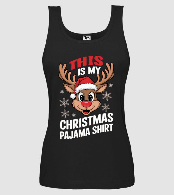 Christmas Pajama Reindeer Negru model negru pe tricou
