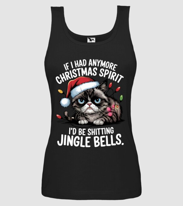 Christmas Spirit Grumpy Cat Negru model negru pe tricou