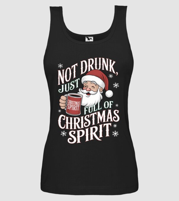 Christmas Spirit Santa model negru pe tricou