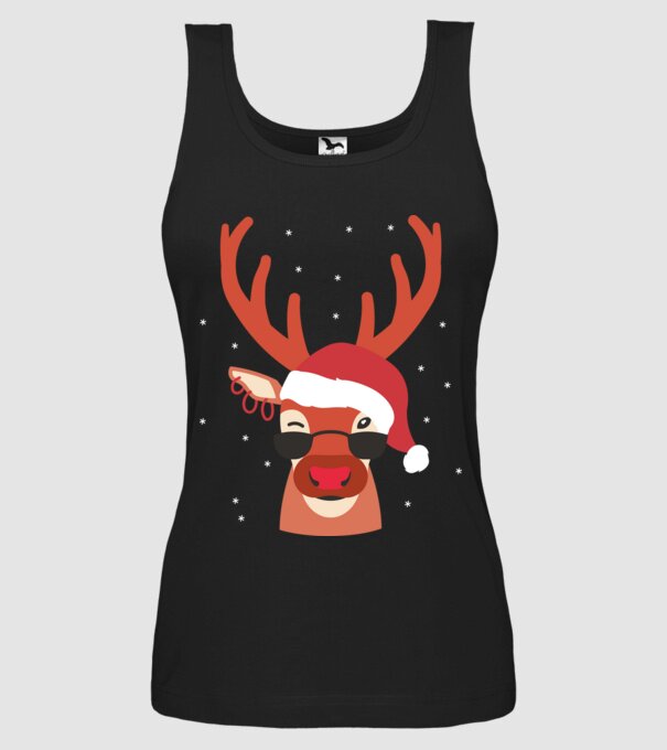 Cool Reindeer Rudolph model negru pe tricou