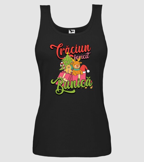 CRĂCIUN FERICIT BUNICĂ model negru pe tricou