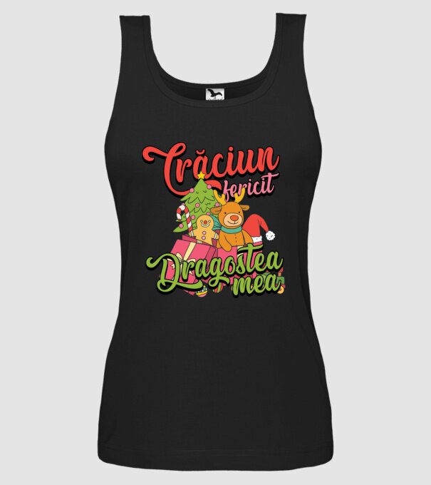 CRĂCIUN FERICIT DRAGOSTEA MEA model negru pe tricou