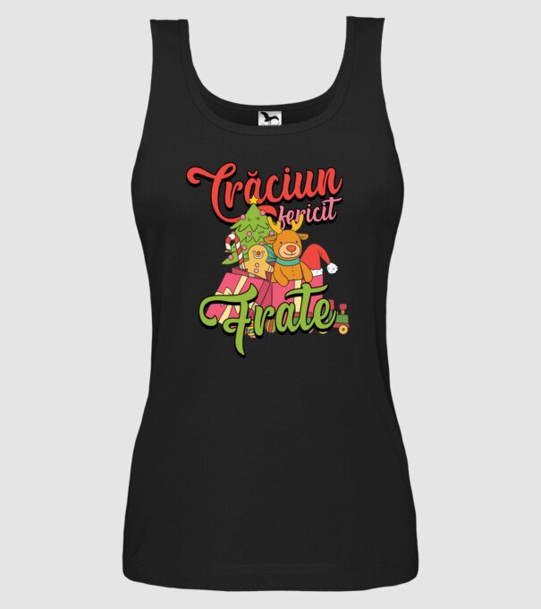 CRĂCIUN FERICIT FRATE / SORĂ model negru pe tricou