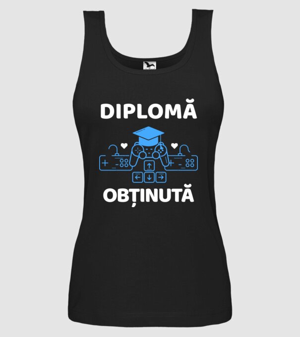 Diplomă obținută model negru pe tricou