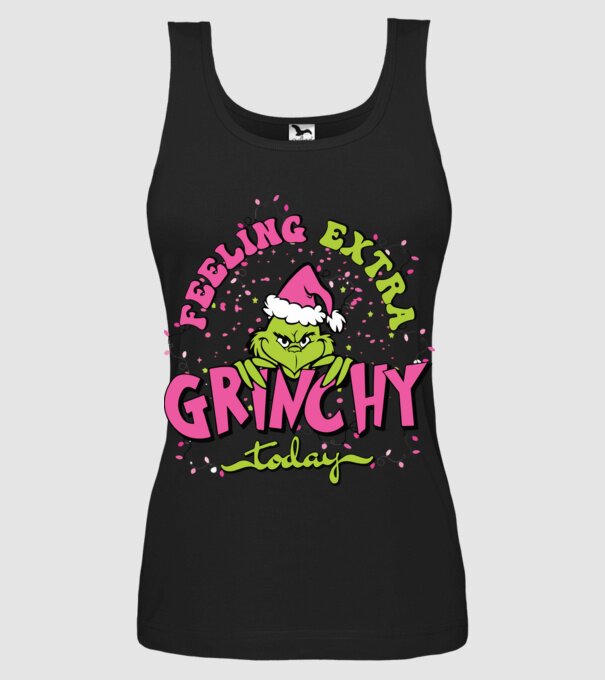 Feeling extra Grinchy today model negru pe tricou
