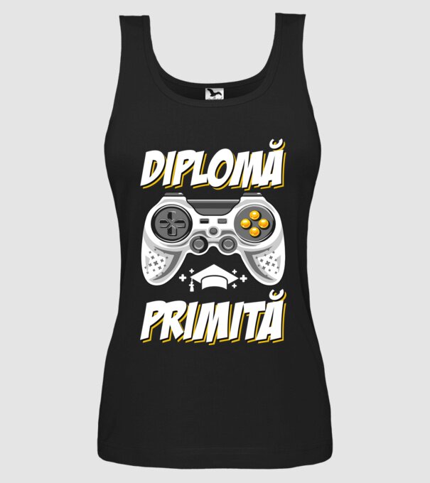 Gameri şcoală Diplomă model negru pe tricou