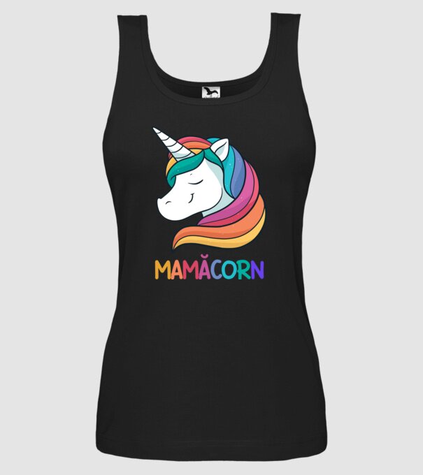mamăcorn model negru pe tricou