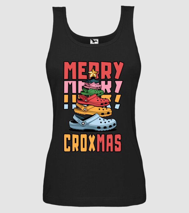 Merry Croxmas model negru pe tricou
