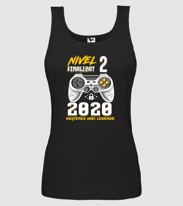Nivel 2 finalizat. 2020 nașterea unei legende model negru pe tricou