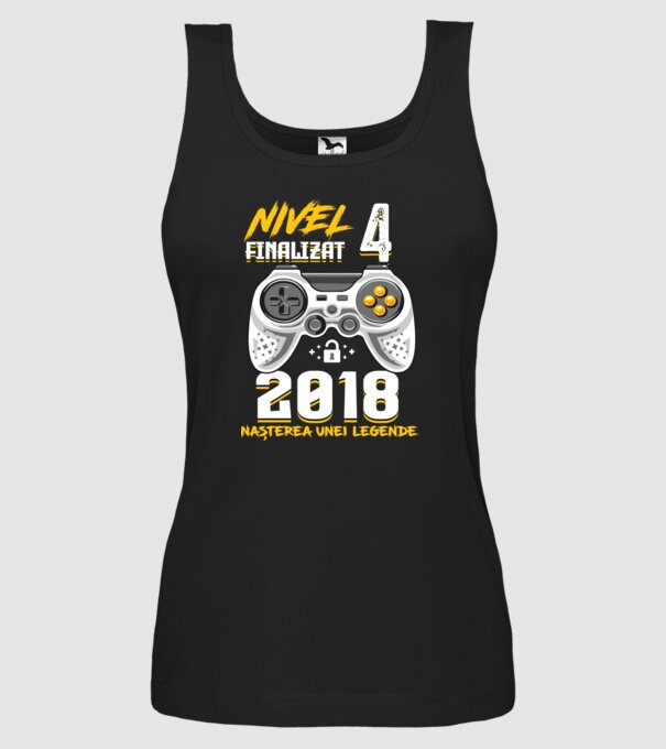 Nivel 4 finalizat. 2018 nașterea unei legende model negru pe tricou