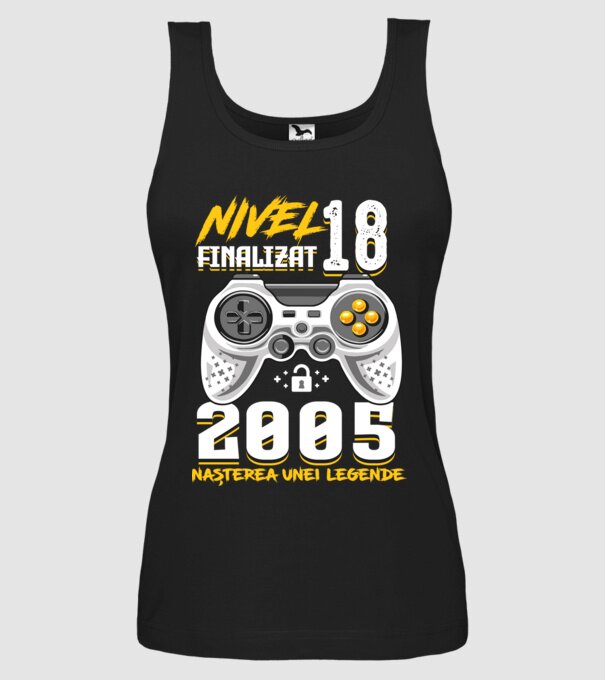 Nivel Finalizat 18 2005 model negru pe tricou