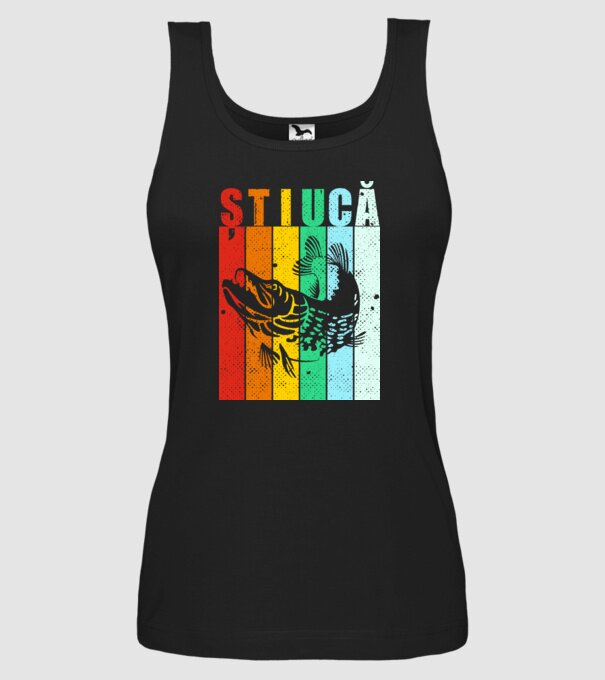 știucă model negru pe tricou