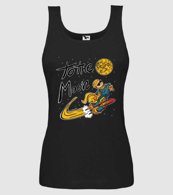To the Moon Bitcoin model negru pe tricou