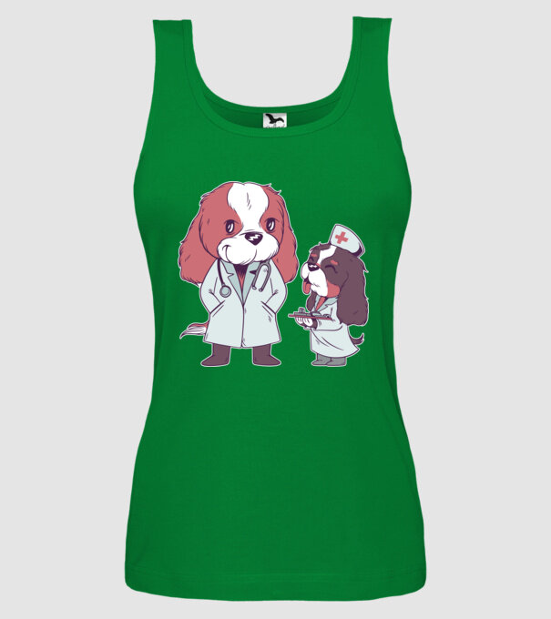 Veterinar câini model verde pe tricou