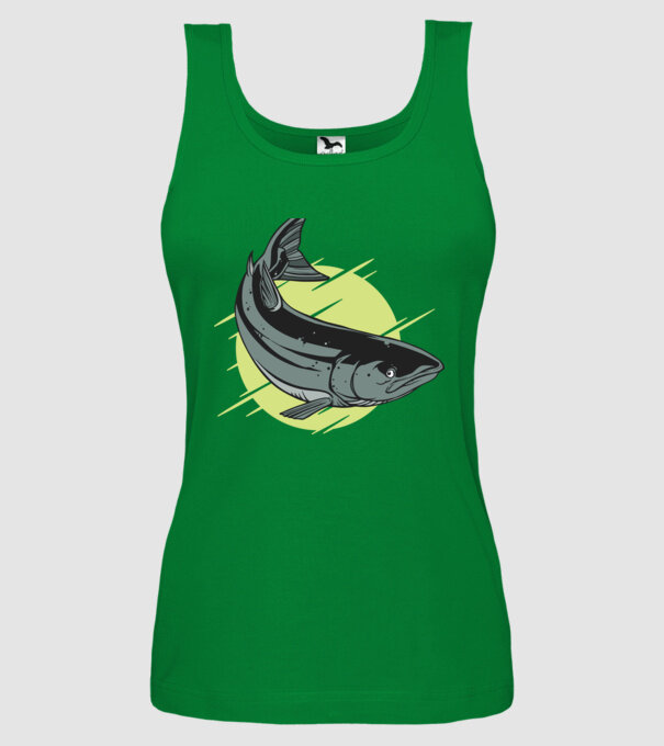 Atlantic Salmon - Somon de Marea Baltică model verde pe tricou