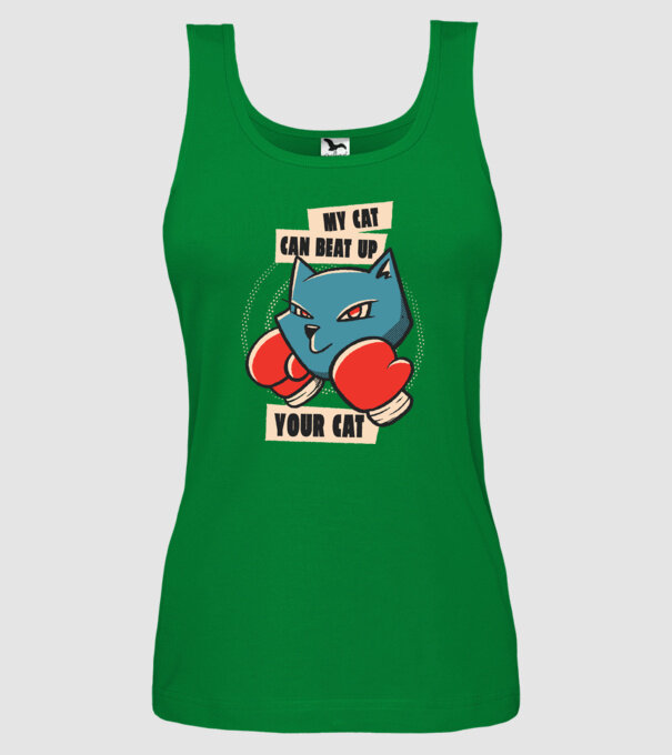 Pisicuța mea bate pisicuța ta model verde pe tricou