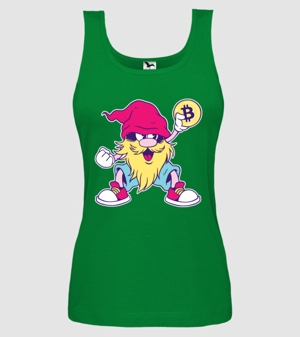 Pitic Bitcoin model verde pe tricou