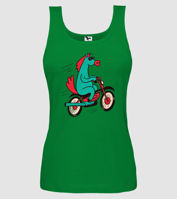Cal cu bicicletă model verde pe tricou