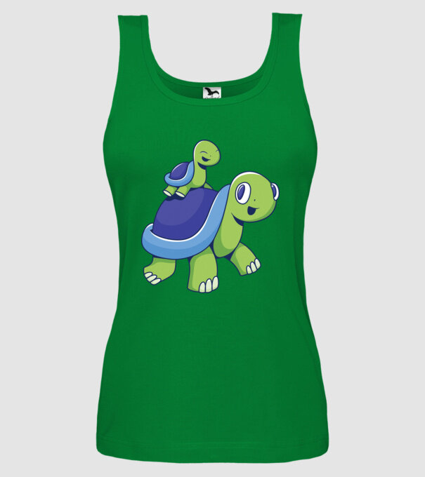 Familie țestoase drăguțe model verde pe tricou