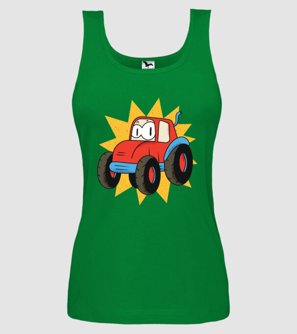 Tractor drăguț pentru copii model verde pe tricou