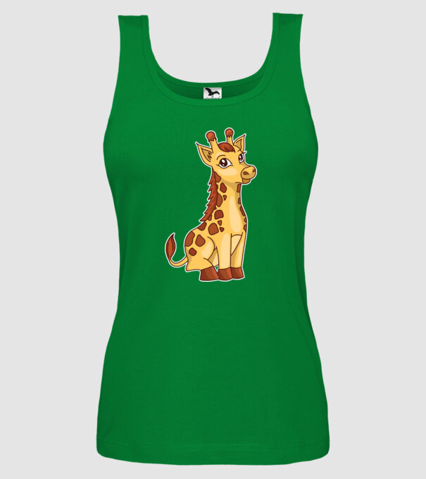 Girafă drăguță model verde pe tricou