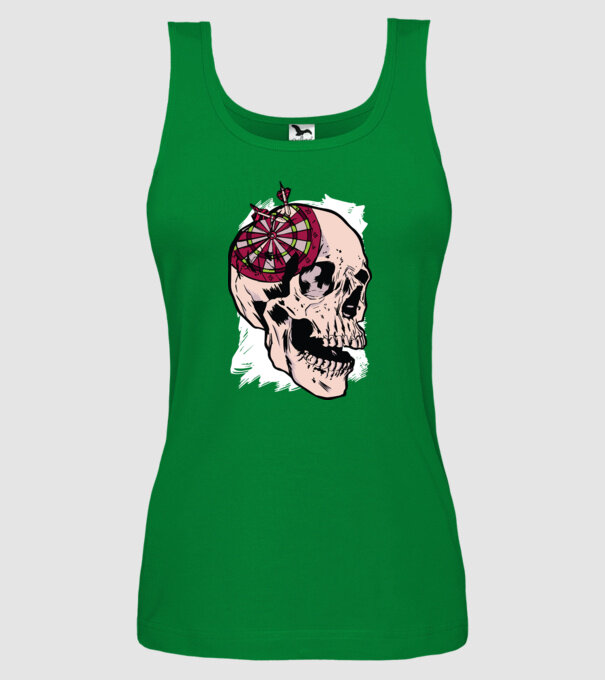 Craniu Darts model verde pe tricou