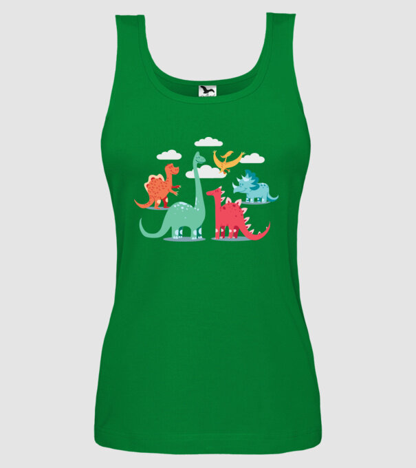 Dinozauri model verde pe tricou