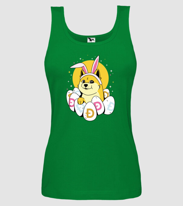 Dogecoin Paște model verde pe tricou