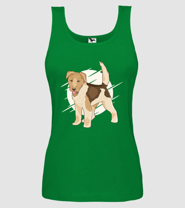 Fox Terrier model verde pe tricou