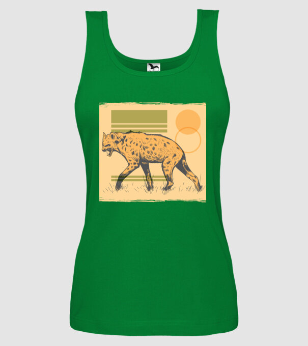 Hienă model verde pe tricou