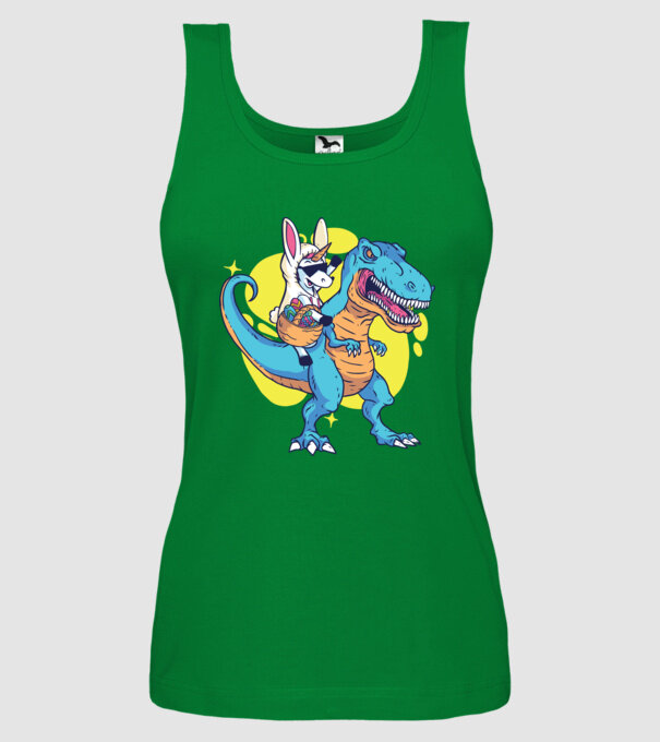 Dinozaur de Paște model verde pe tricou