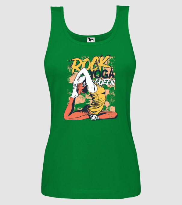 Regina Yoga model verde pe tricou