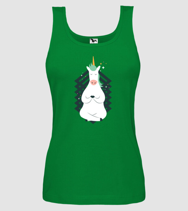 Yoga Unicron model verde pe tricou