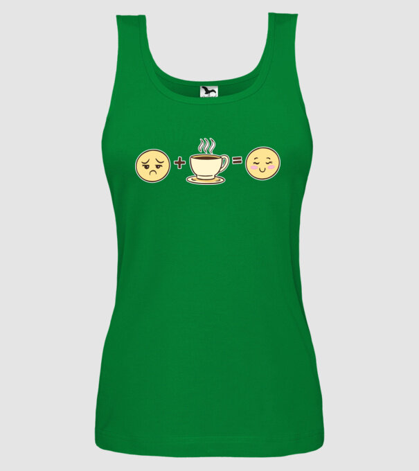 Cafea Fericire model verde pe tricou