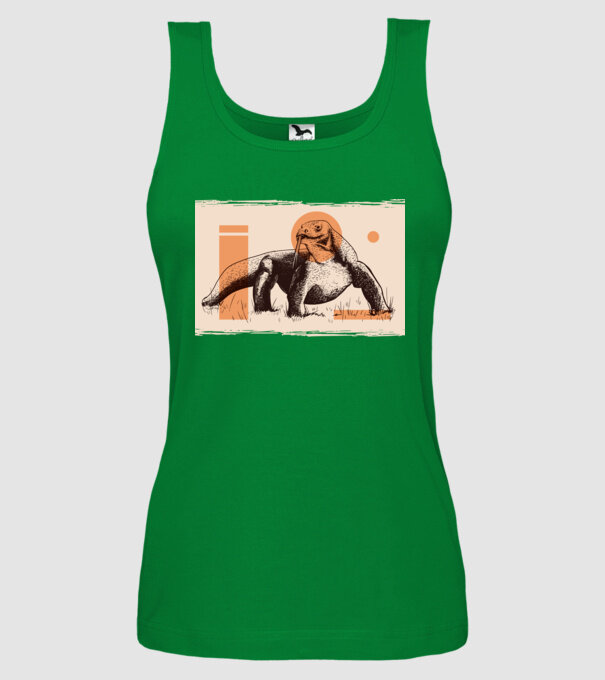 Șopârlă dragon de Komodo model verde pe tricou