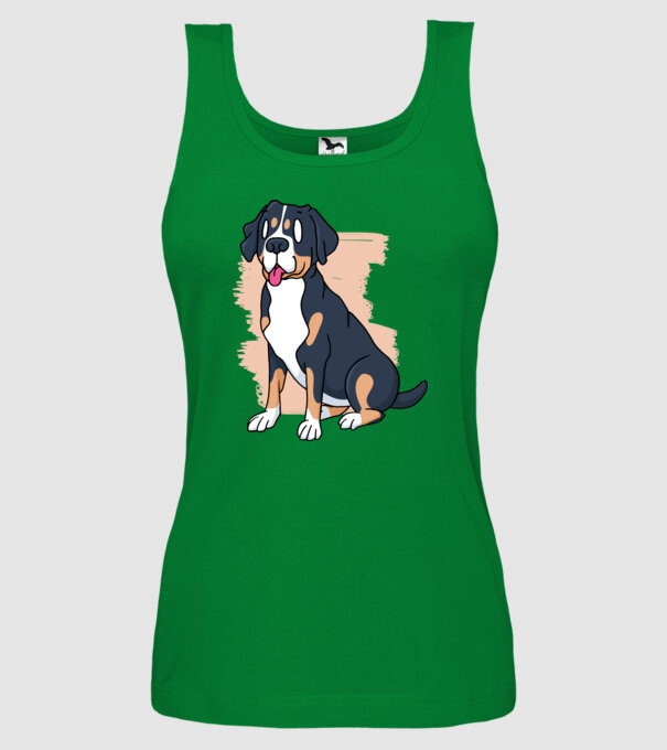 Câine model verde pe tricou