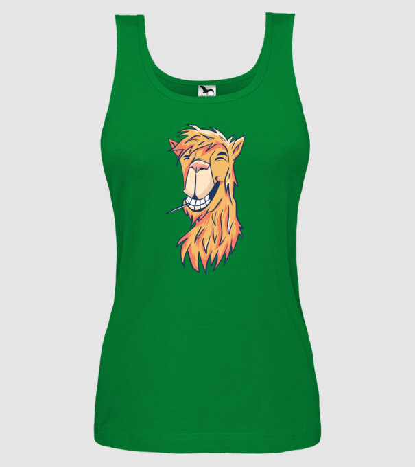 Cap de Lama model verde pe tricou