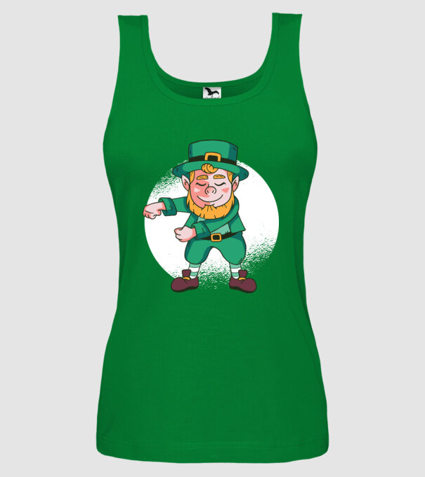 Leprechaun Floss - St. Patrick DAB dans model verde pe tricou