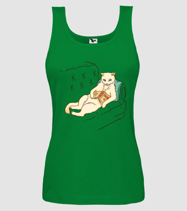Odihnă Pisică model verde pe tricou