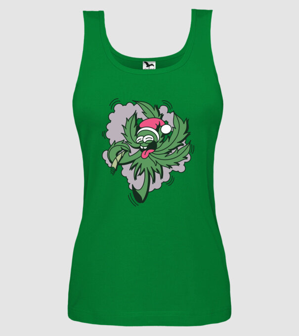 Marijuana Santa model verde pe tricou